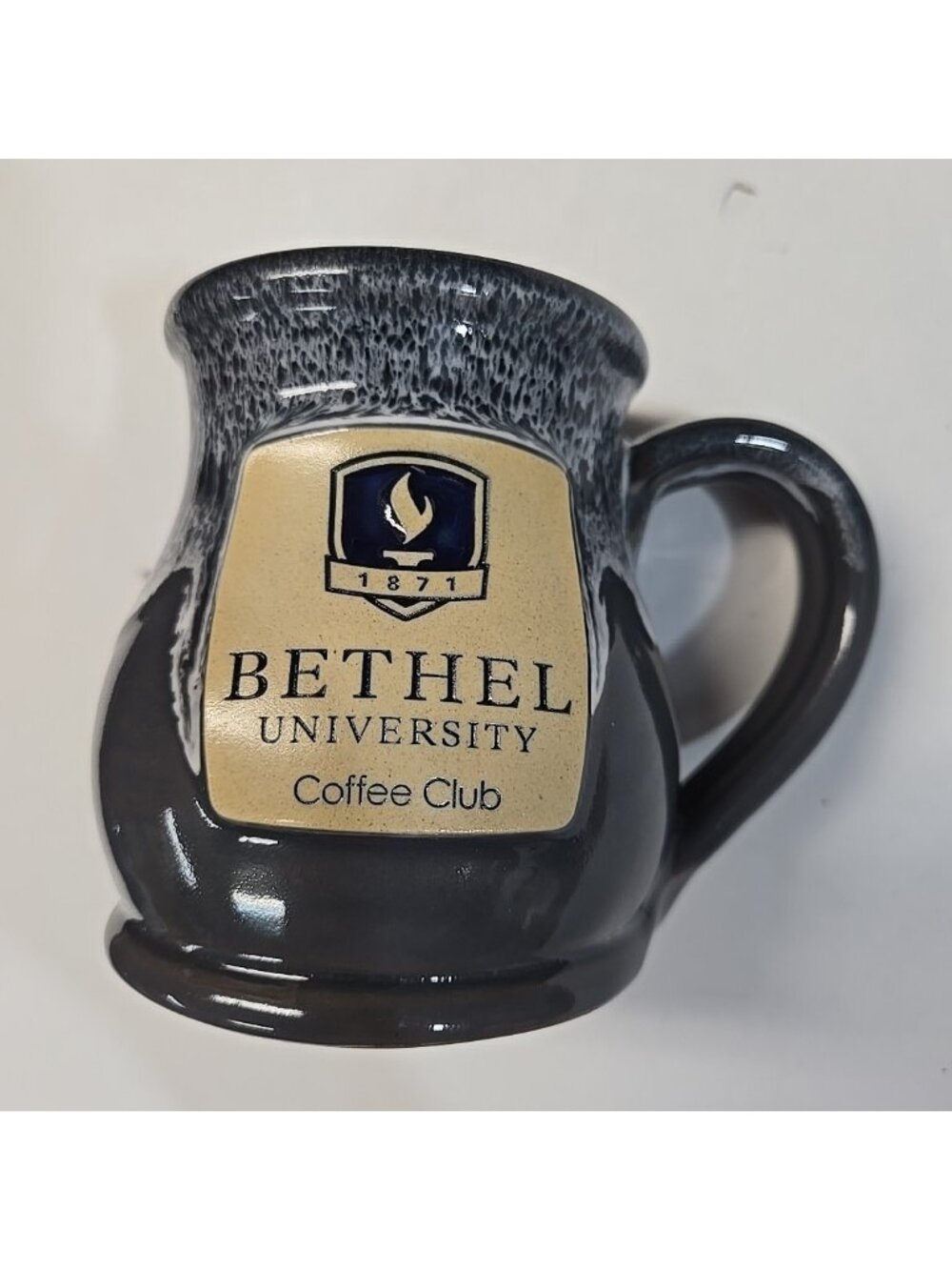 Bethel University Coffee Club Gray Deneen Pottery Mug Drip Glaze Minnesota